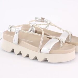 Patricia Bonfanti Diamanté Strap Detail Sandal In Silver 39